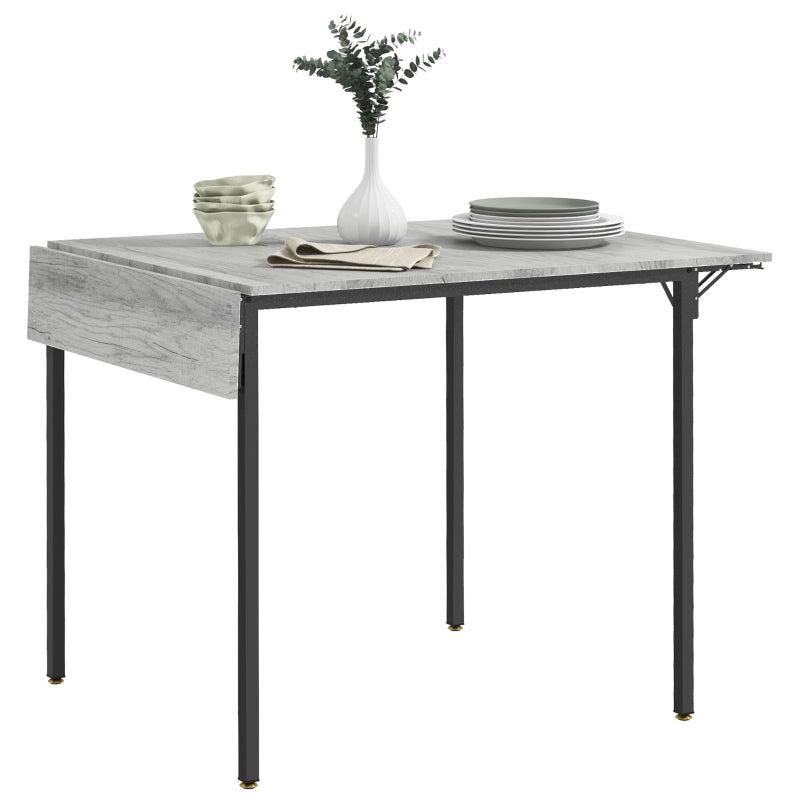 Four-Person Drop Leaf Dining Table Grey