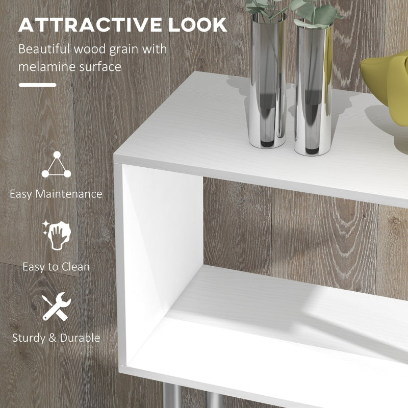 Wooden S Shape 5 Tier Bookcase Storage Display Unit, White