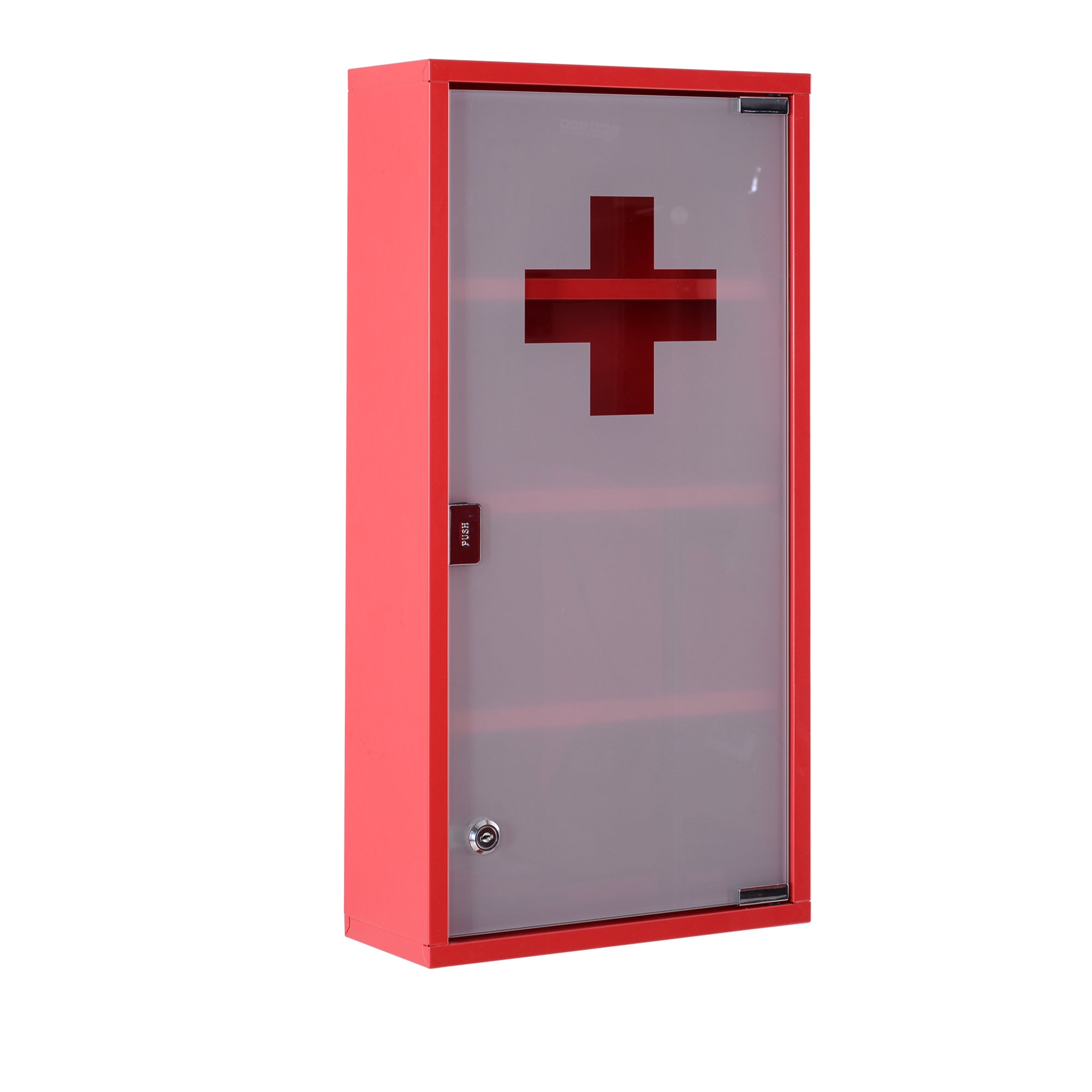 First Aid Cabinet, Locking Storage for Home/Office, Stainless Steel Model 3