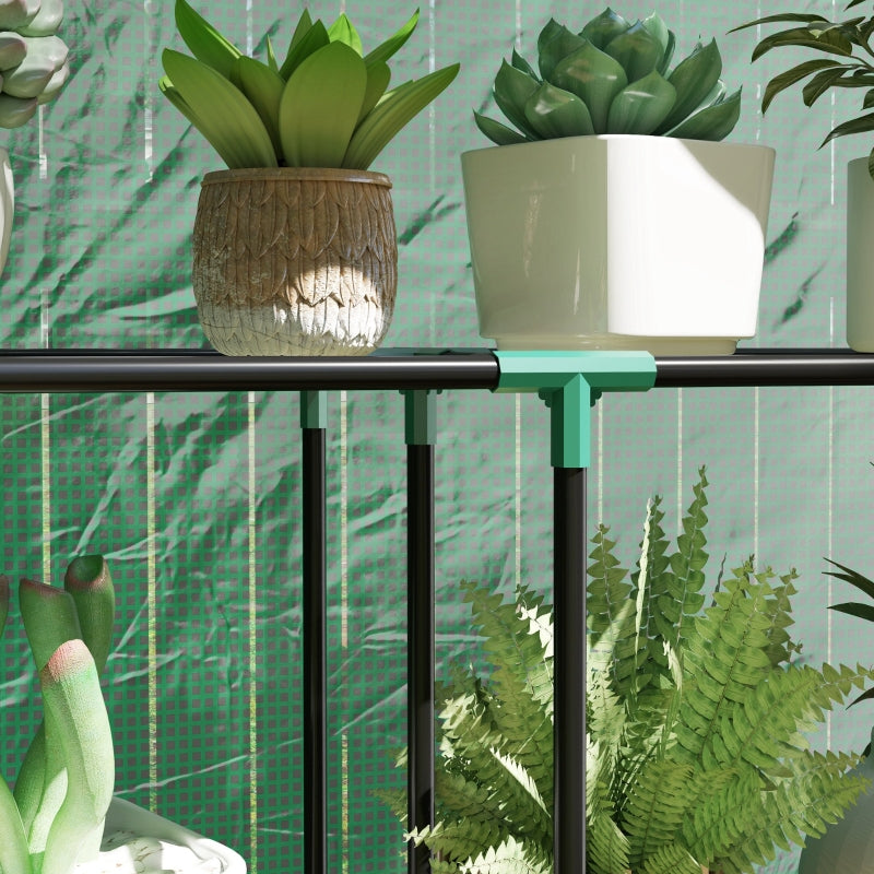40 x 100cm Three Shelf Greenhouse, Steel Frame, Green