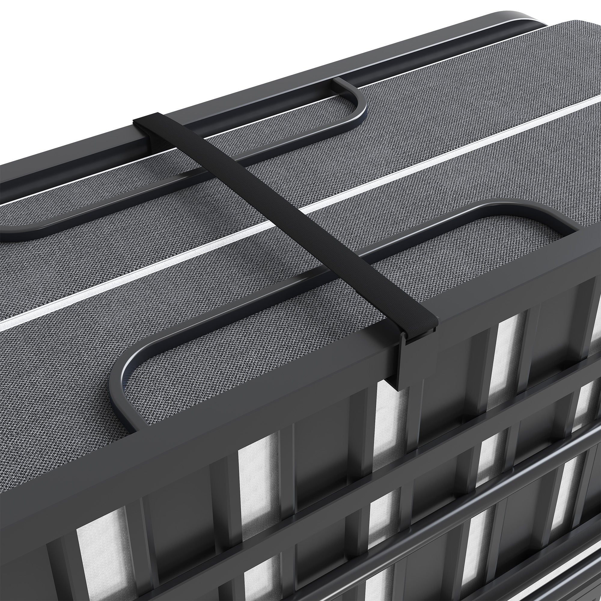 Folding Twin Bed, 190x96cm 9.5cm Memory Foam Mattress, Metal Frame