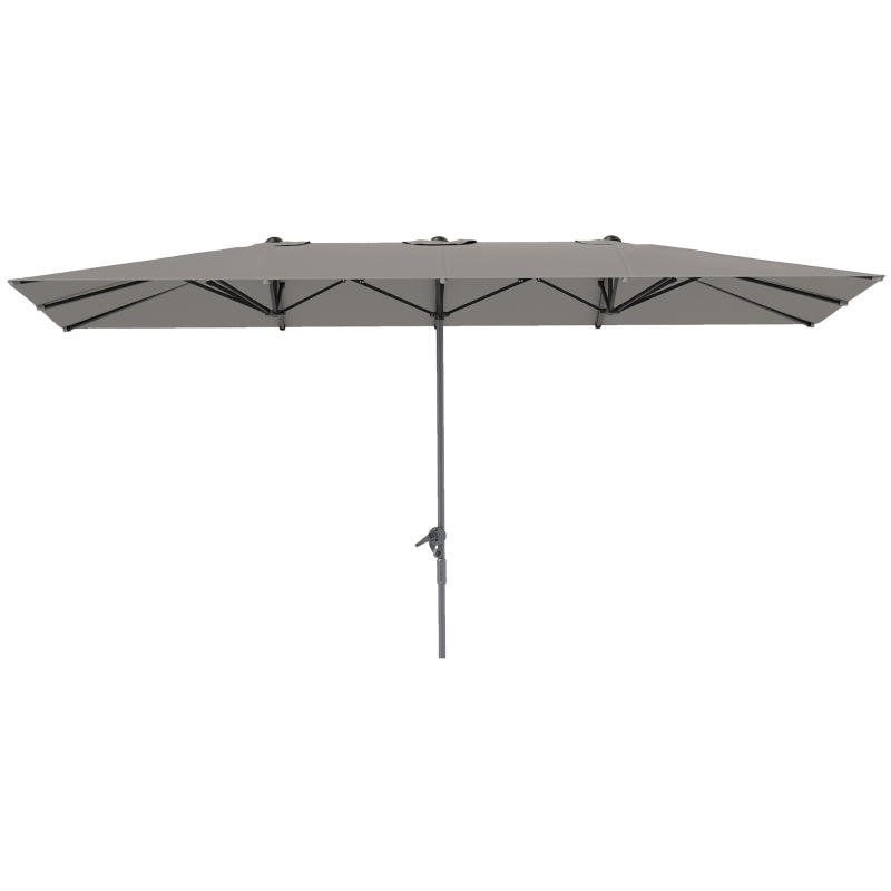 Double Parasol, 451 x 264 cm, UV50+ Protection, Windproof, Dark Gray