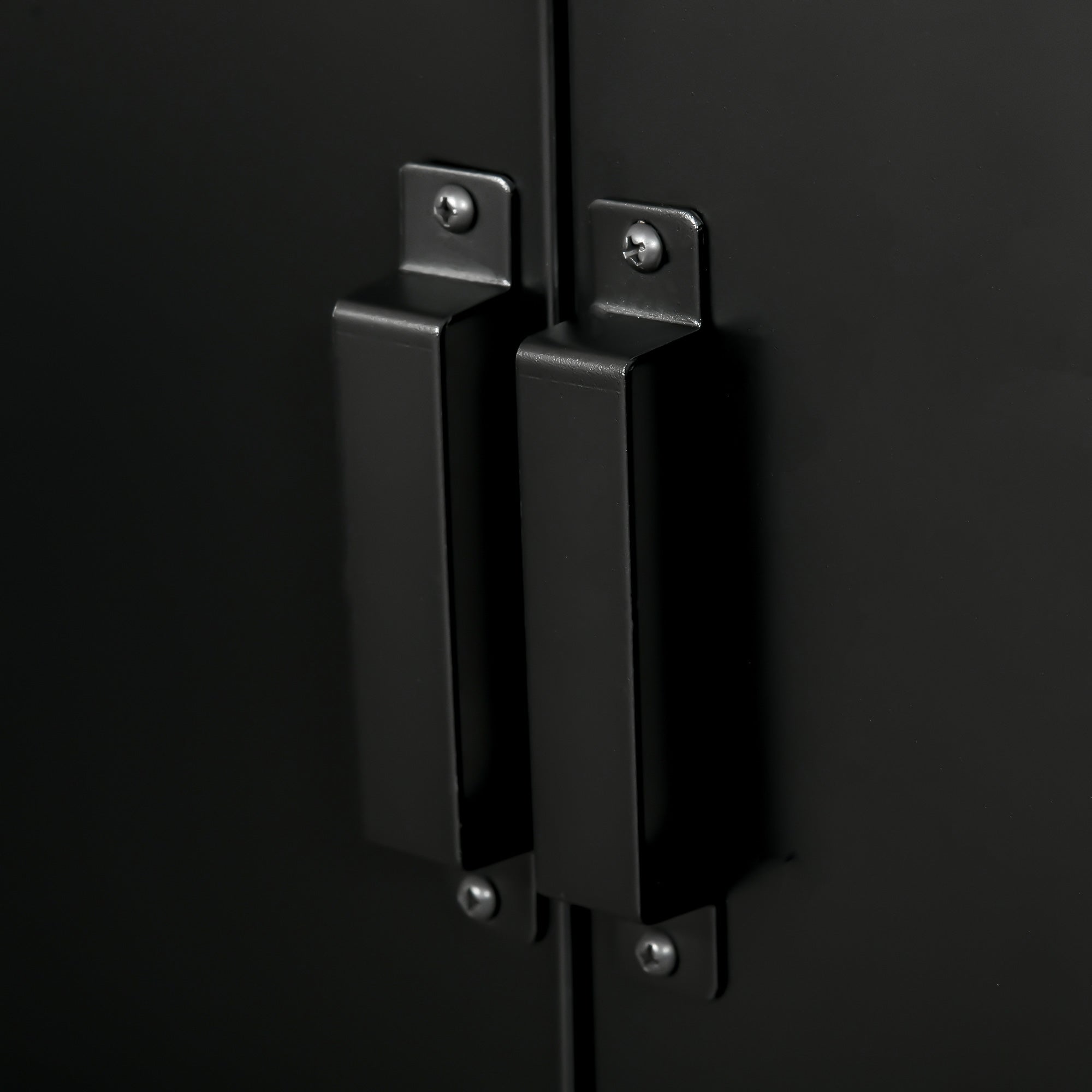 Filing Cabinet Sideboard, Louvre Doors, Storage Cabinet, Black