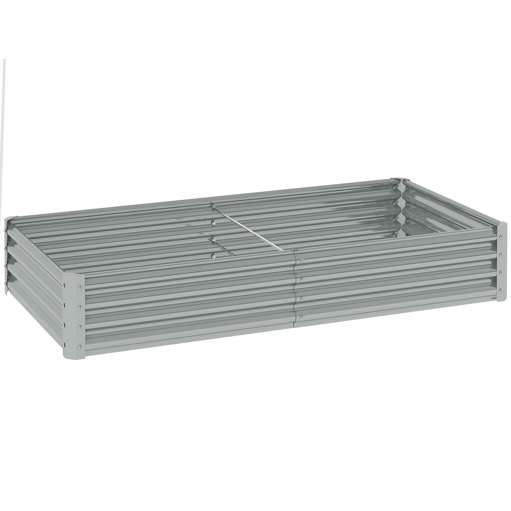 Galvanised Steel Open Planter 180 x 90cm - Silver