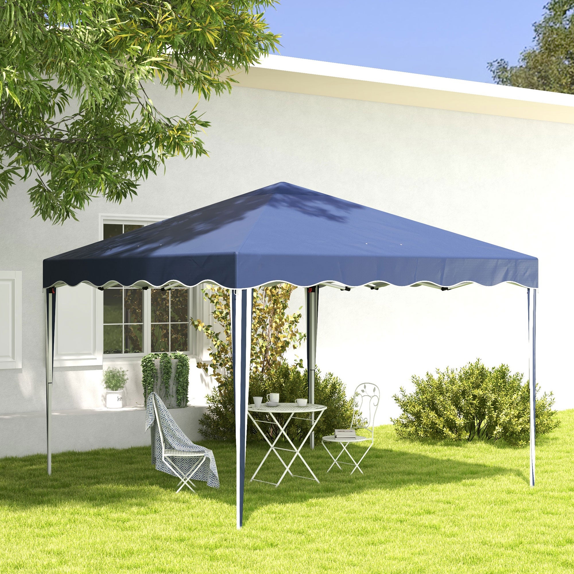 3 x 3cm Pop-Up Gazebo Adjustable Height with Bag, Blue