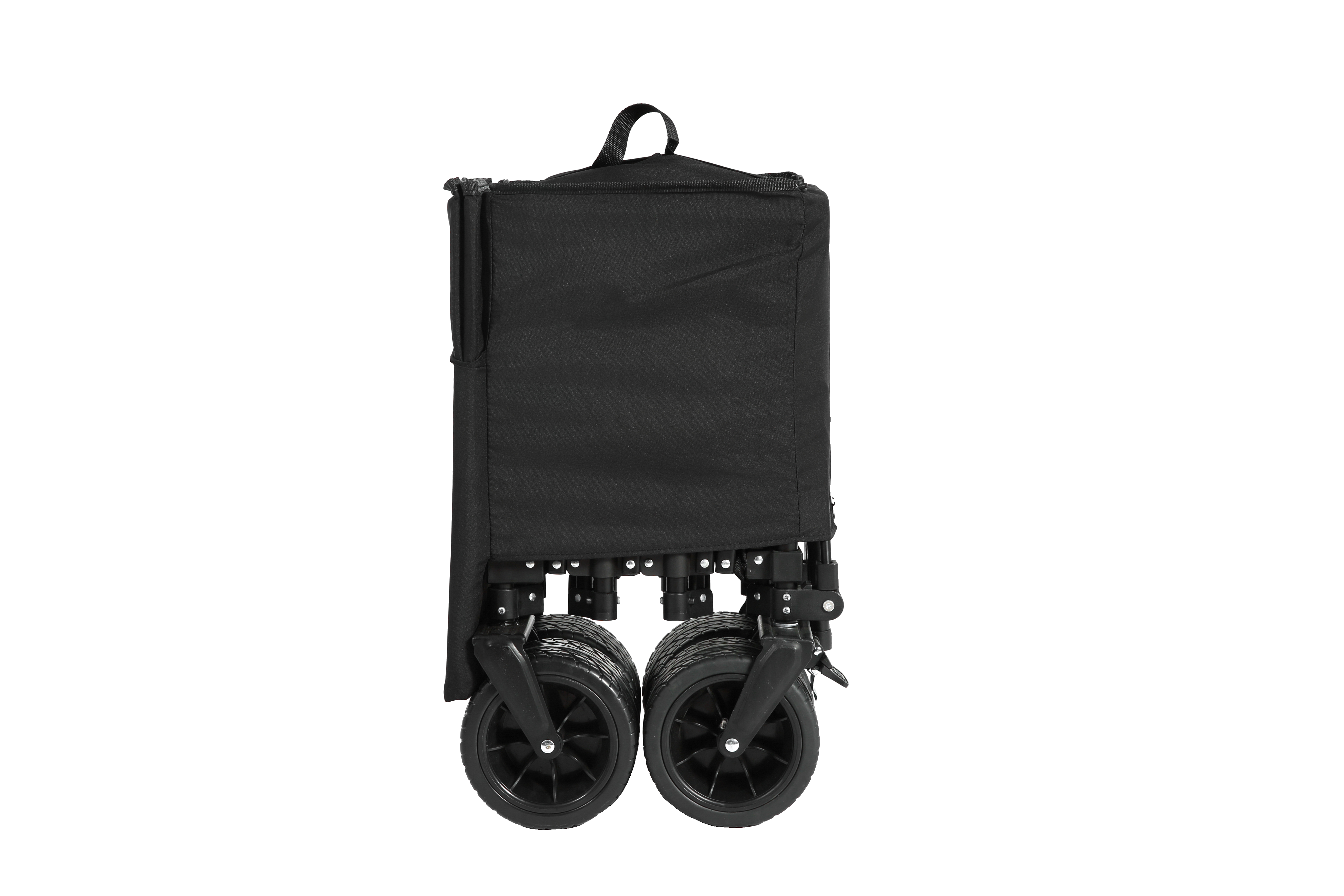Foldable Extended Wagon, 220lbs Capacity, 300L, All-Terrain Wheels, Black