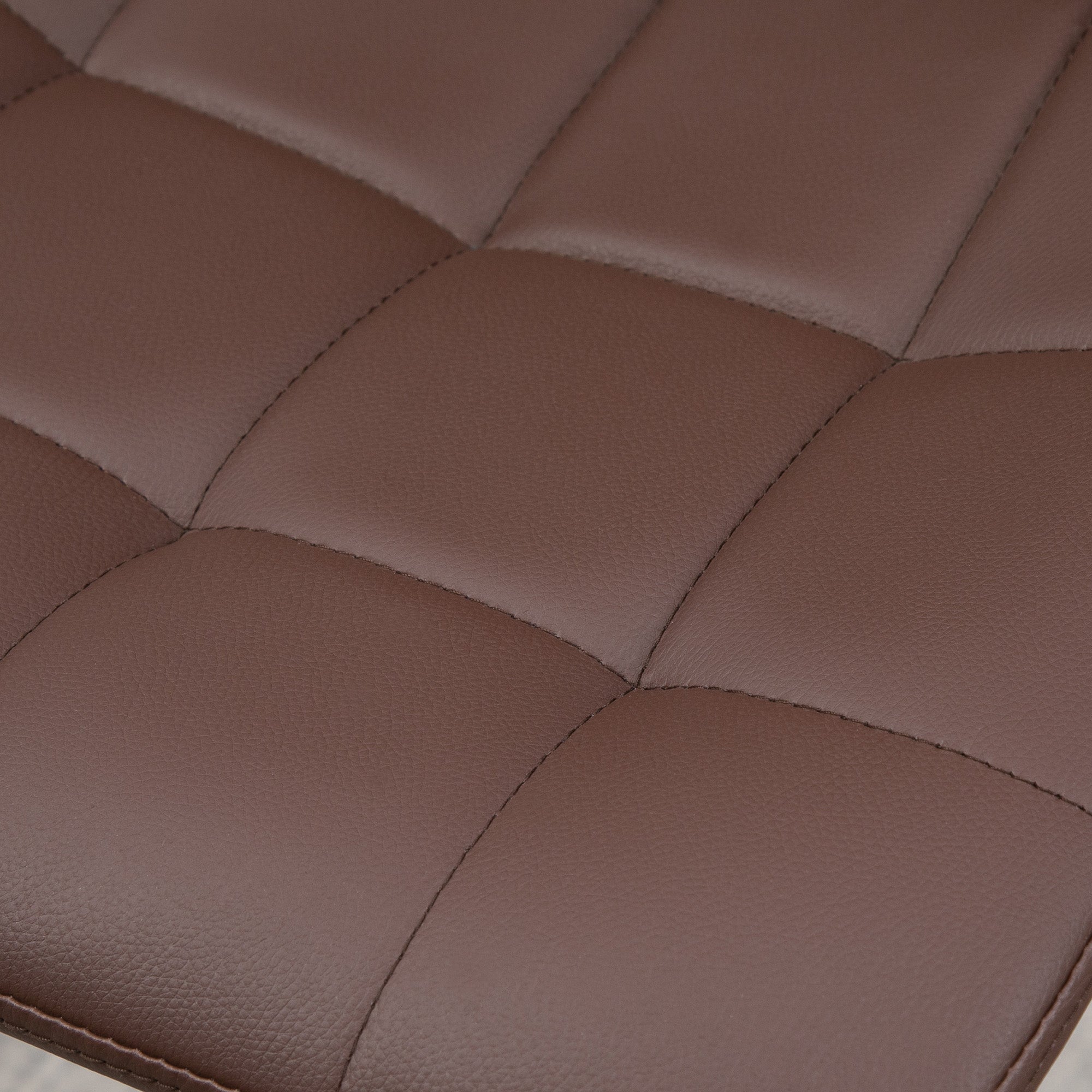 Adjustable Bar Stools, Swivel with Tufted Seat and Back, PU Leather Brown