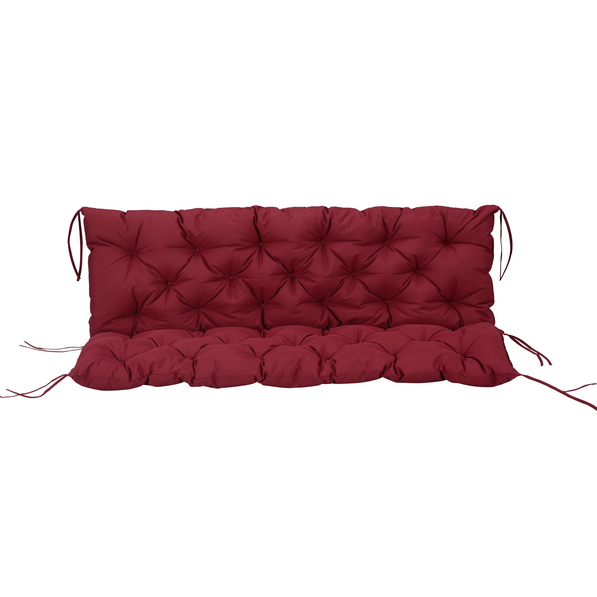 3-seater Bench Cushion with Ties, Outdoor/Indoor Seat Pad 150x98x8 cm, Red