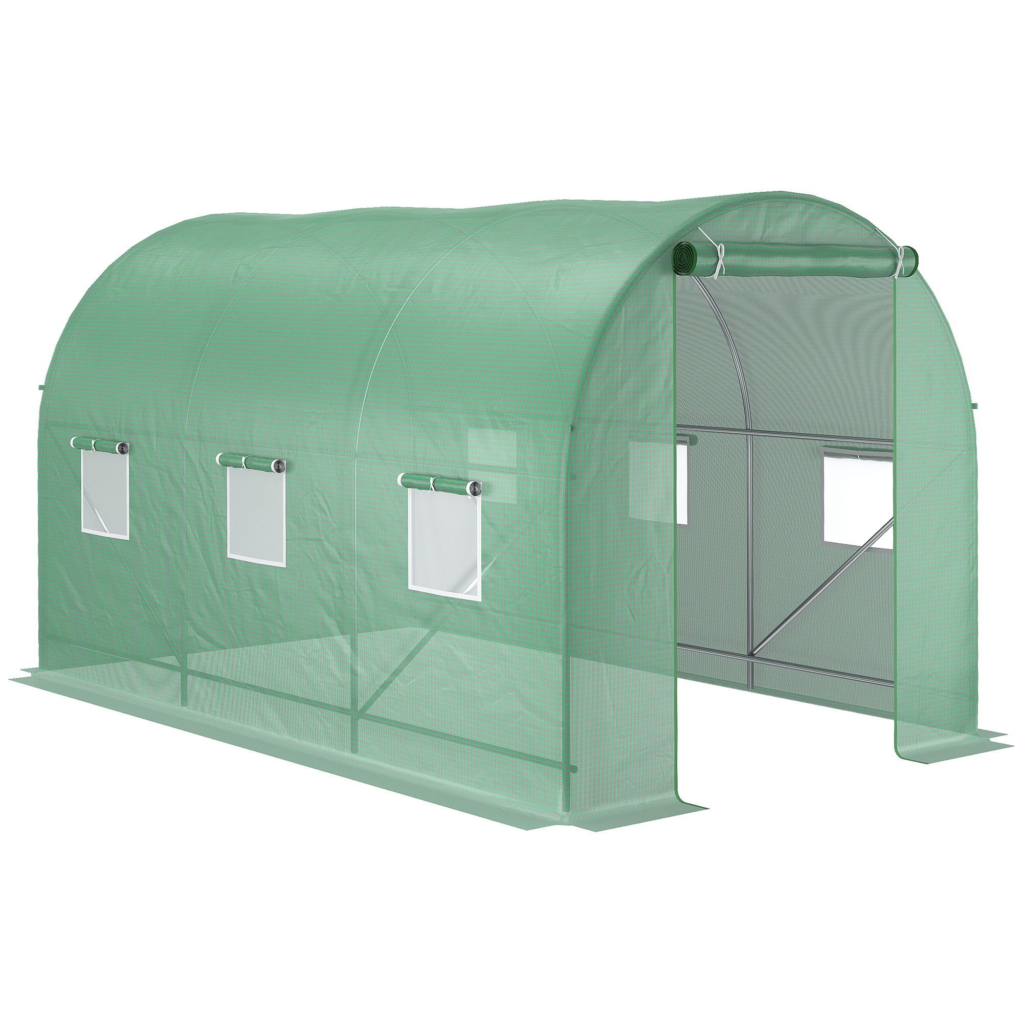 Foil Greenhouse Polytunnel Cold Frame Window 350x200x200cm, Green