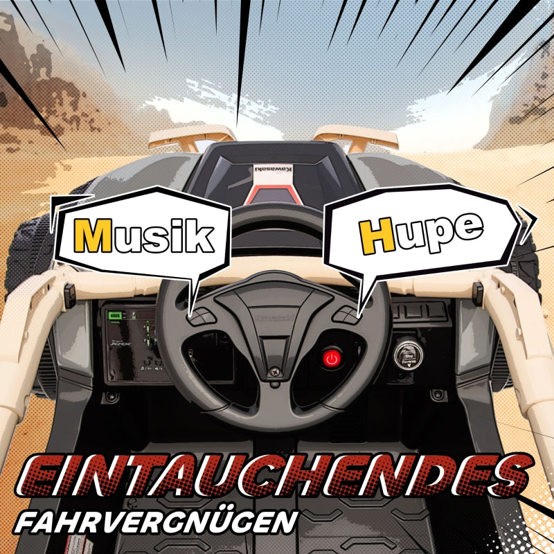 Electric Off-Road Vehicle for Children with Remote Control and LED Lights, Yellow