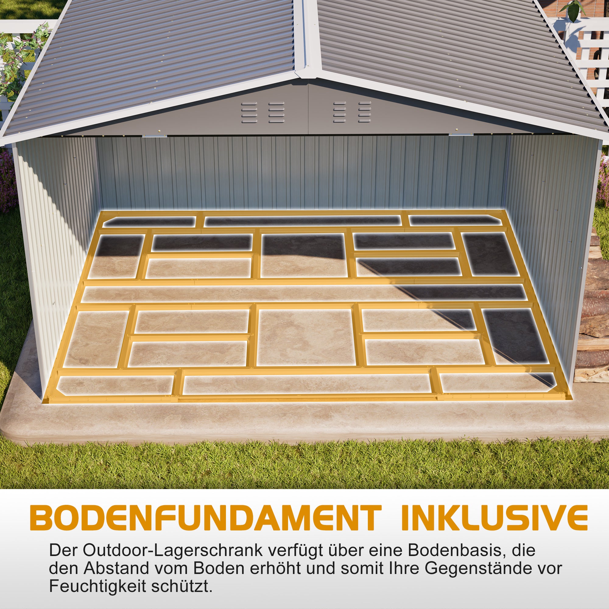 Garden Shed XXXL 300x252x191 cm Pitched Roof Storage Metal, Grey