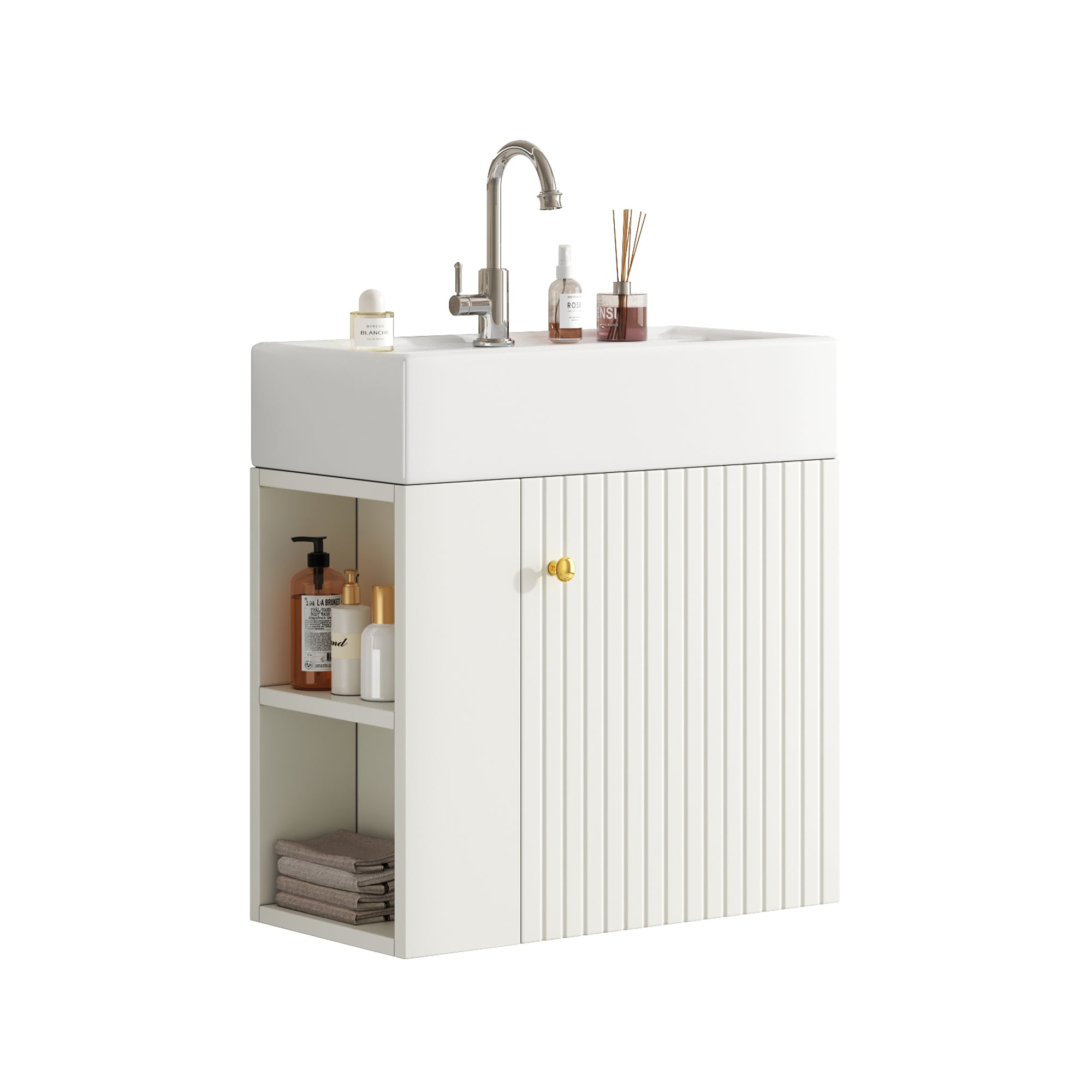 Bathroom Furniture Washbasin with Vanity Unit 55cm, Hanging White