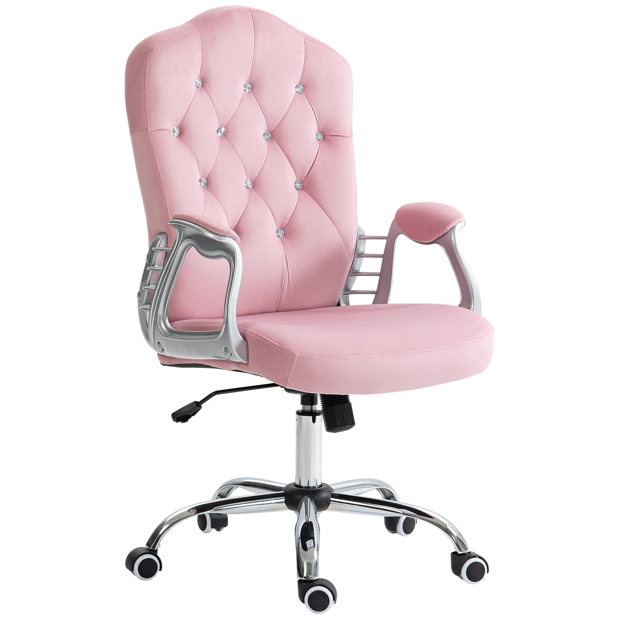 Office Chair, Ergonomic Rocking Height Adjustable, Pink