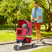 Dog Stroller, Lightweight & Foldable, Red
