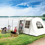 4 Man Tunnel Tent, Family Camping Tent, 3000mm Waterproof, Khaki