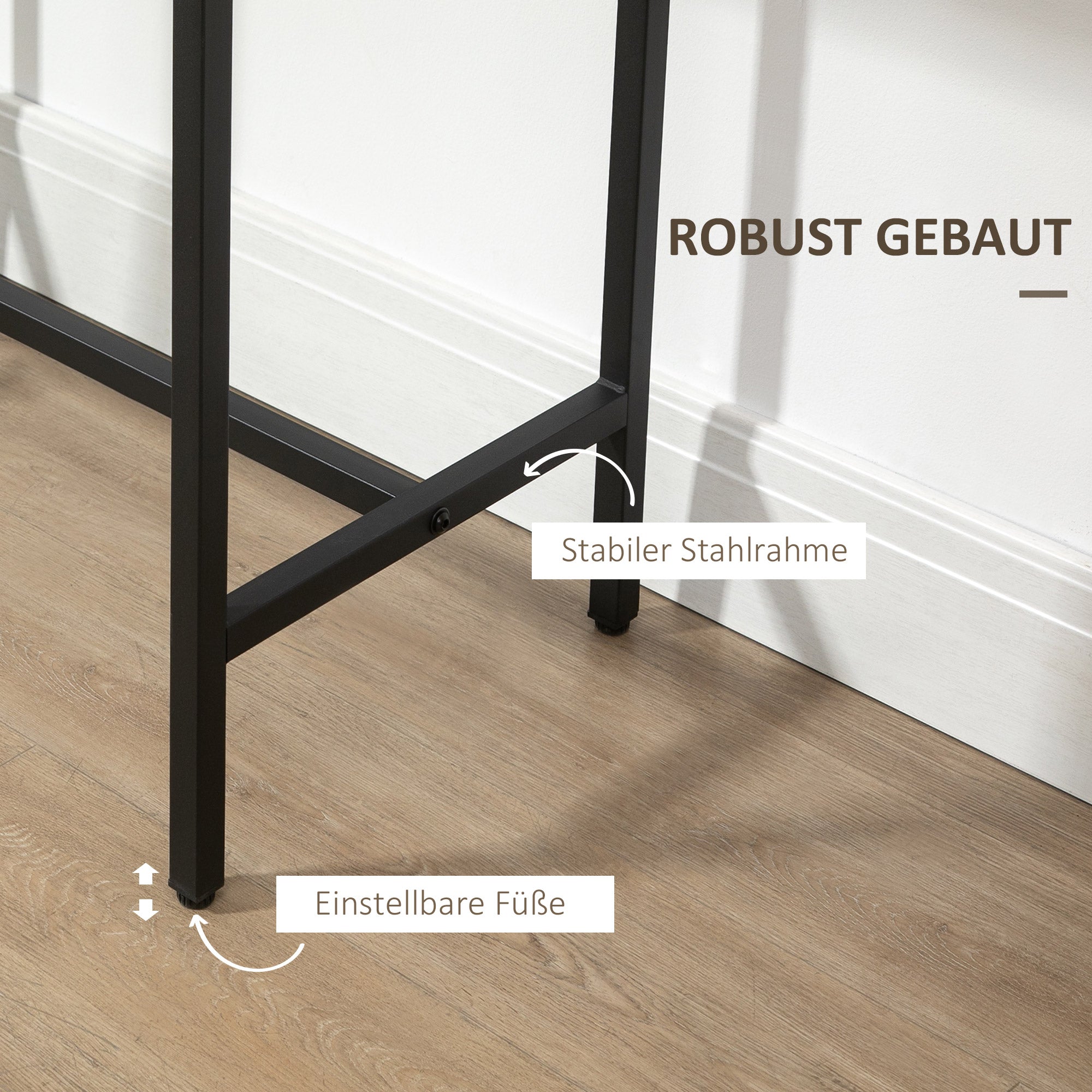 3-Piece Dining Set, Balcony & Garden, Natural Wood Look & Black