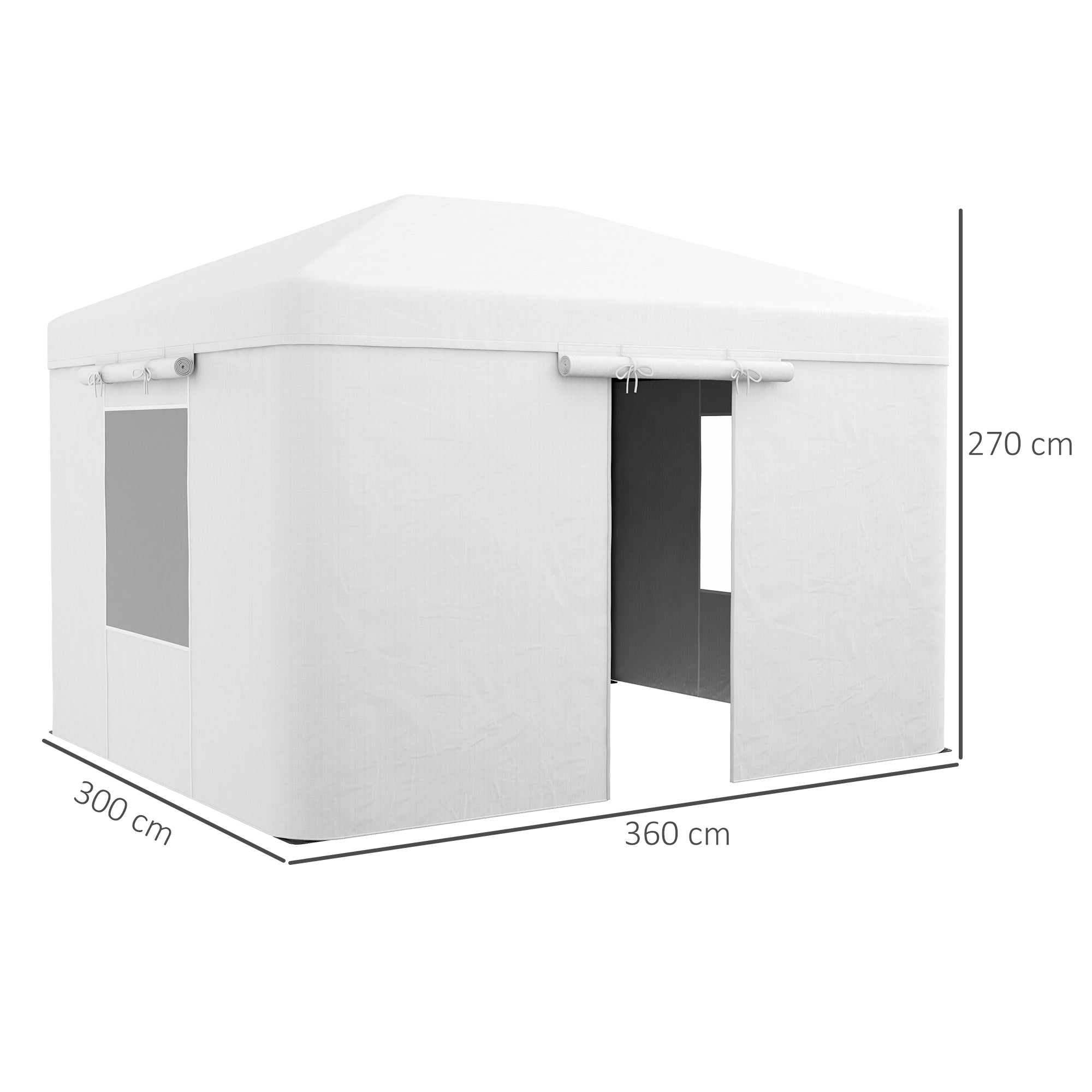 Replacement Roof Set for Gazebo, Waterproof 2 Side Walls, White