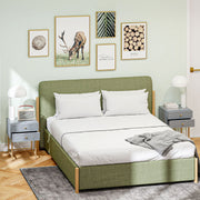 Bedside Tables, Set of Two Elegant, Grey/Gold-Tone