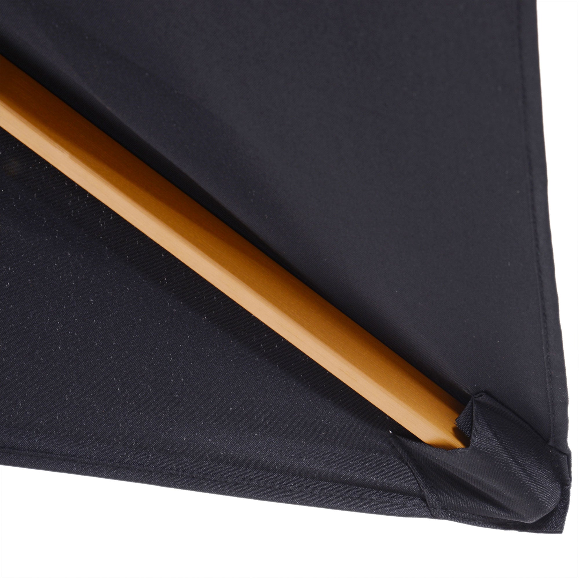 Garden Parasol Umbrella, 2 x 3m Outdoor Shade Canopy, Wooden, Black