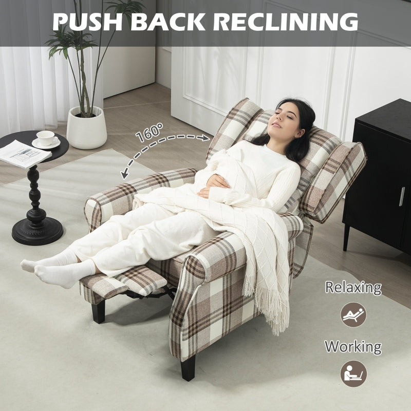 Reclining Armchair 160° with Footrest - Brown