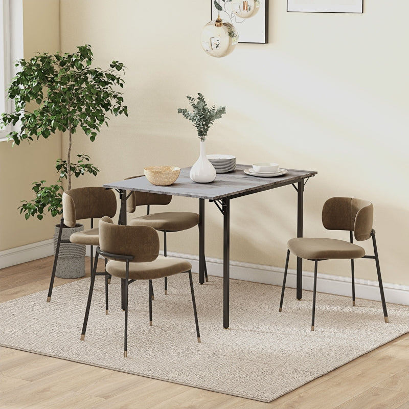 Four-Person Drop Leaf Dining Table Grey