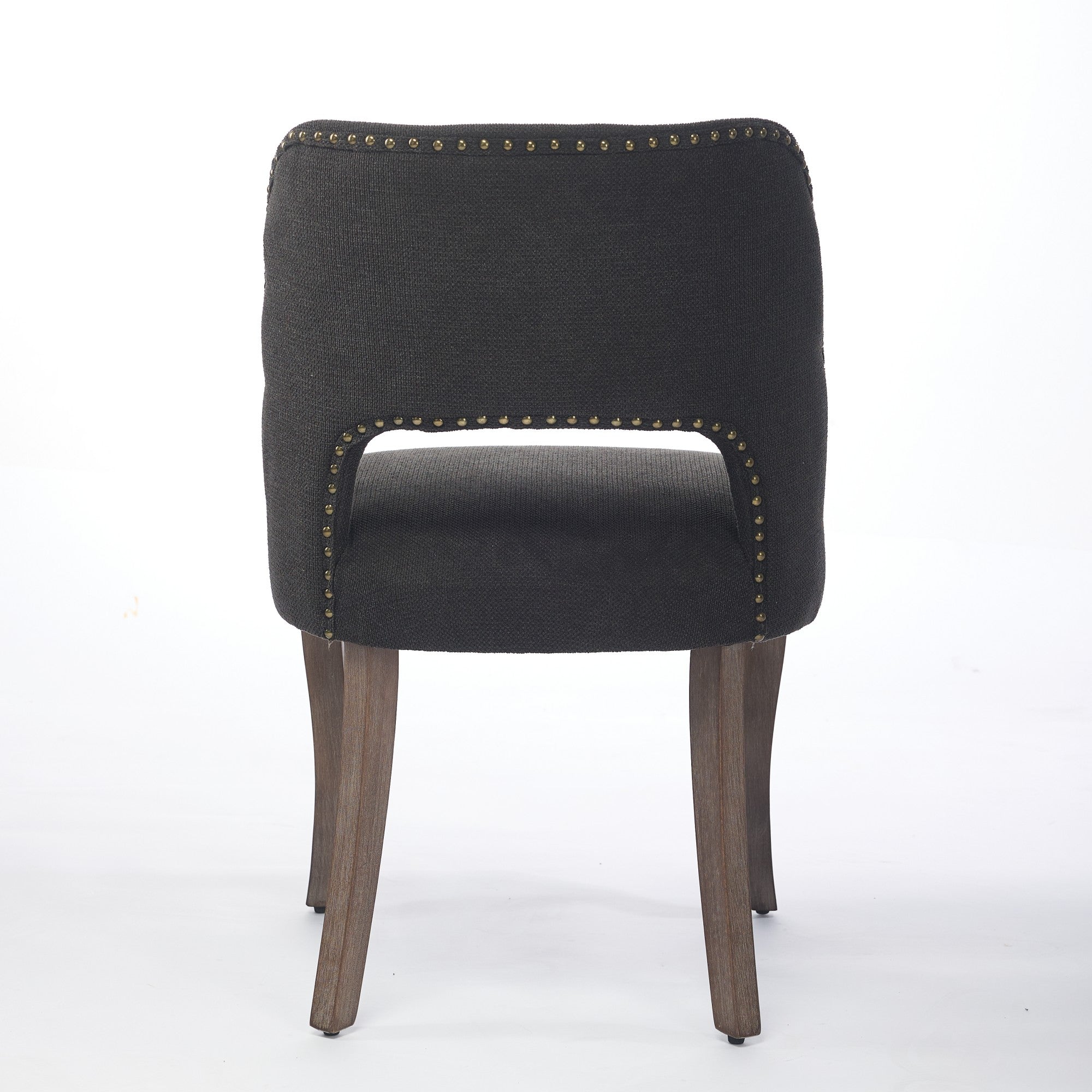 Wooden Dining Chairs Set of 2, Modern Fabric Upholstered Farmhouse Dinner Chair, Black