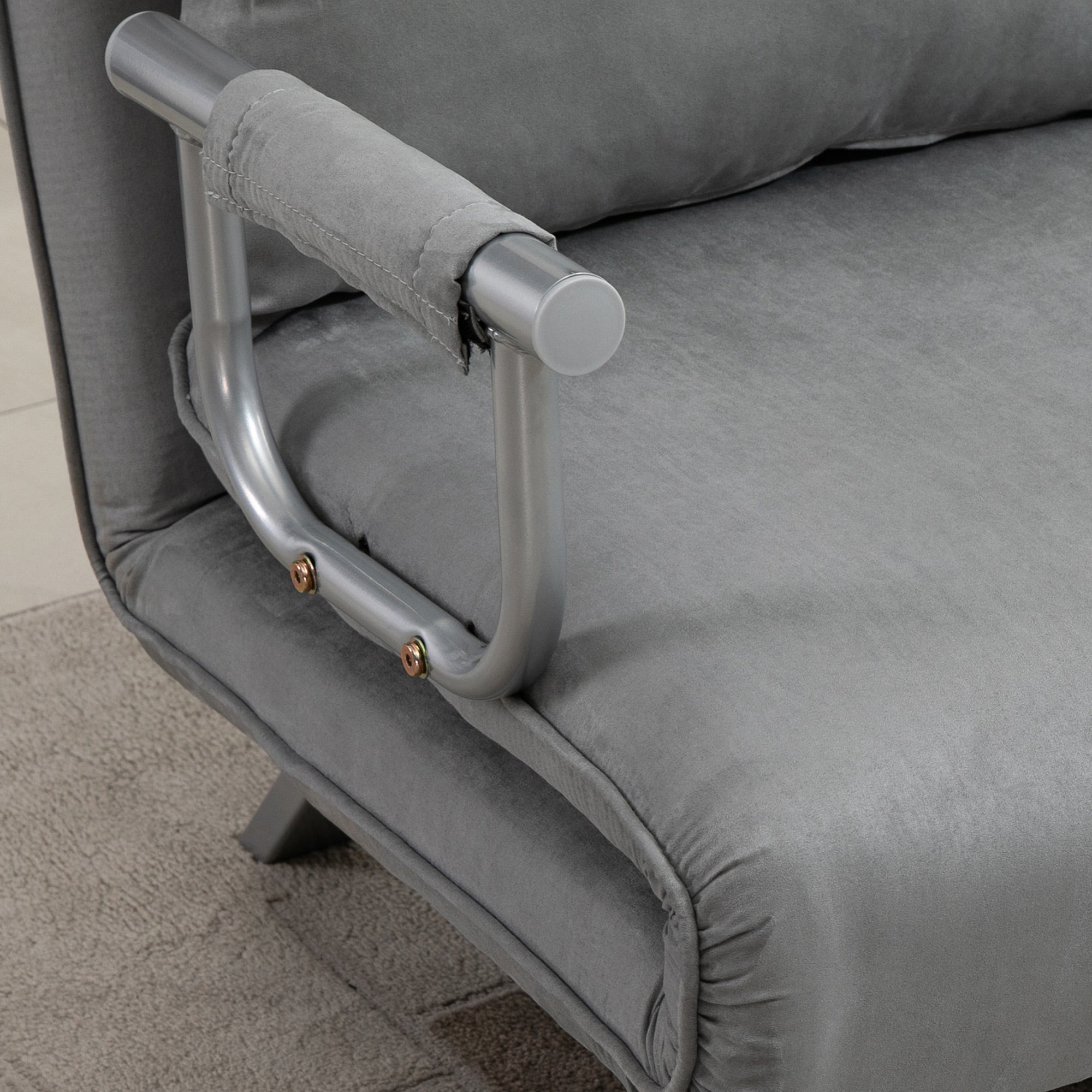 Two-Seater Click-Clack Sofa Bed Light Grey