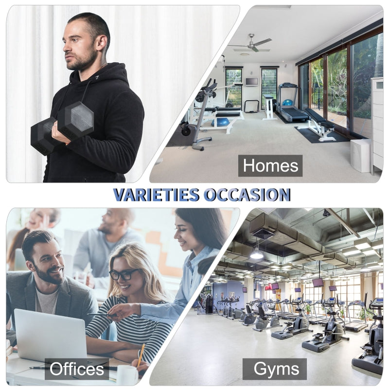 Dumbbell 2x15kg Hex Portable Hand Weights, Rubber