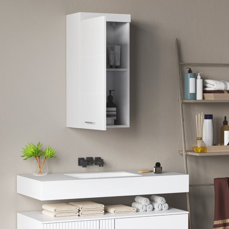 Wall Cabinet, Bathroom Kitchen Medicine, 2 Levels, Wall-Mounted, White