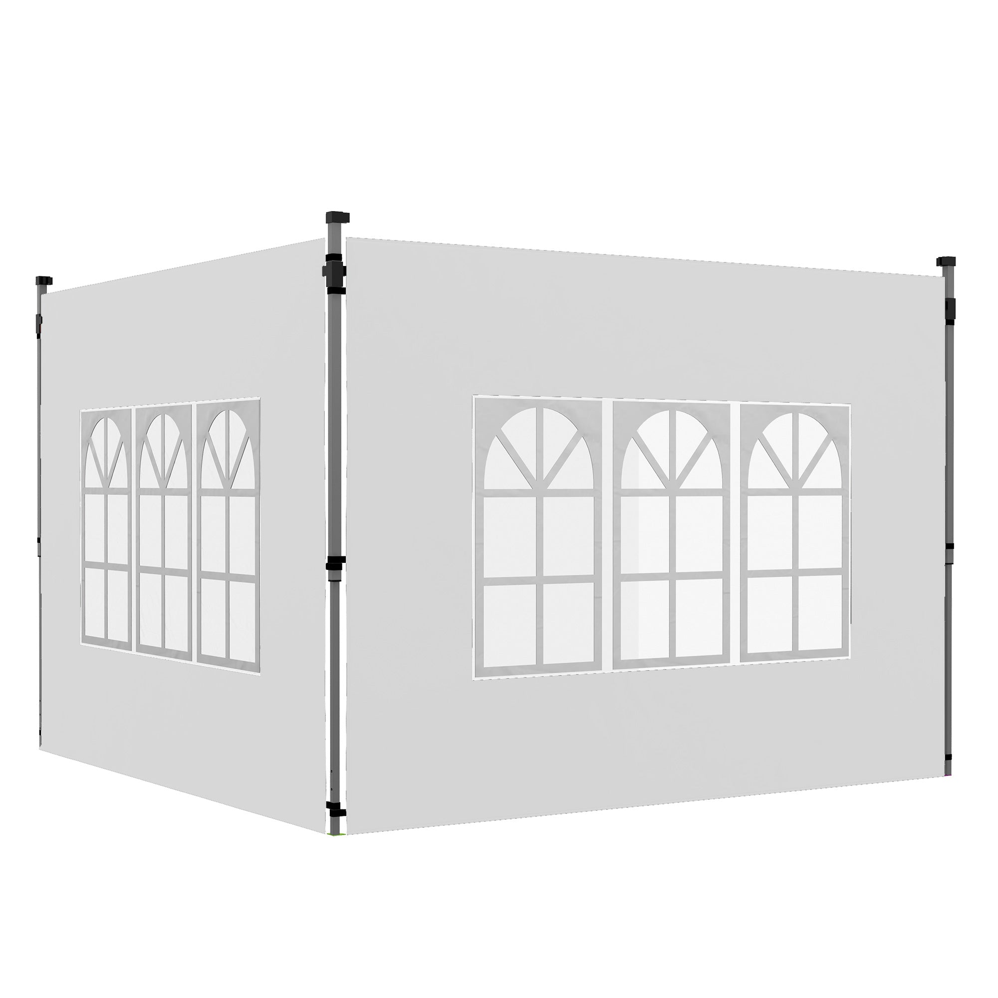 Gazebo Side Panels Replacement, Window for 3x3/3x4m Pop Up, 2 Pack, White