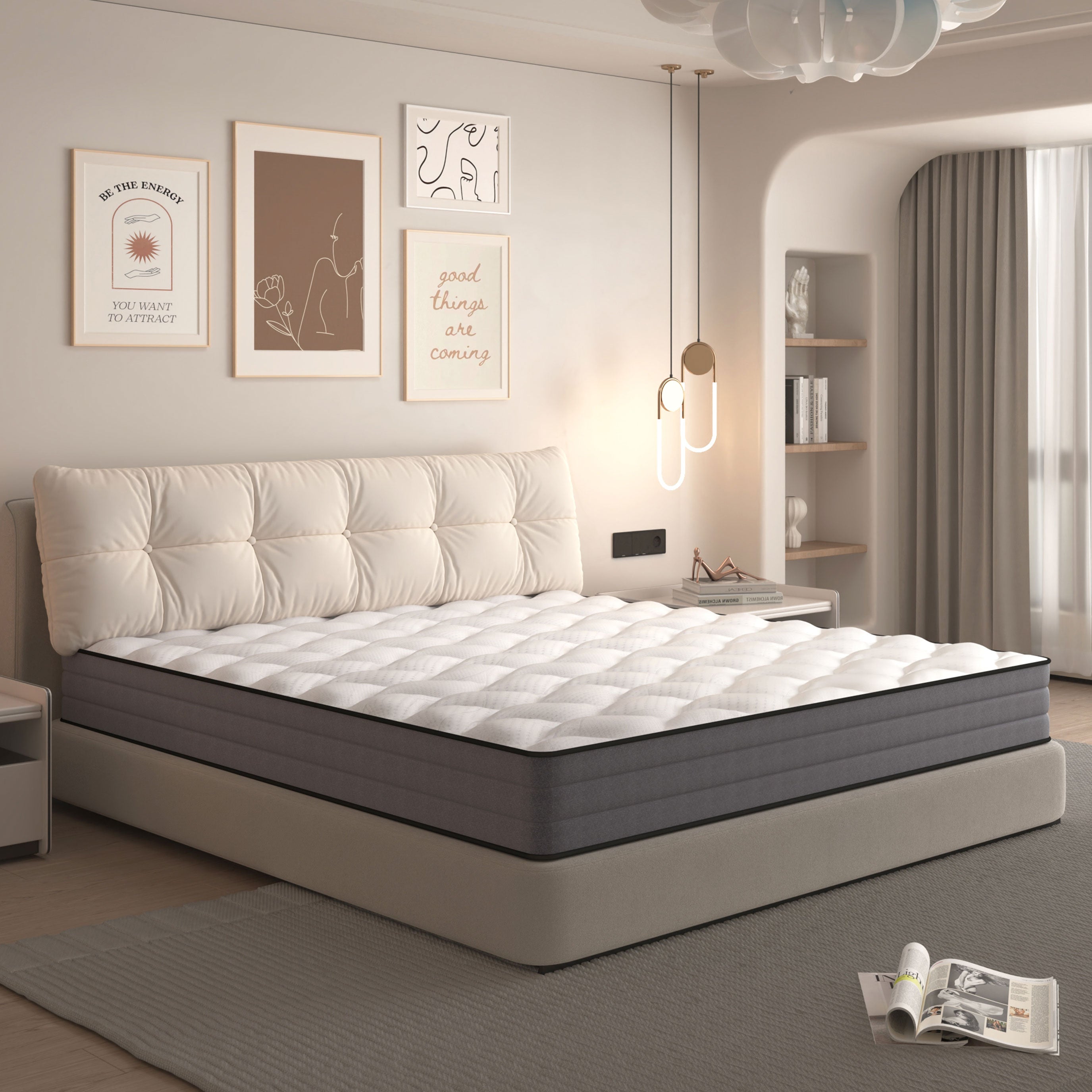 Quality Mattresses Deluxe Pocket Spring Mattress 180x200cm H3 7 Zone 1000 Springs, Lyocell Cover