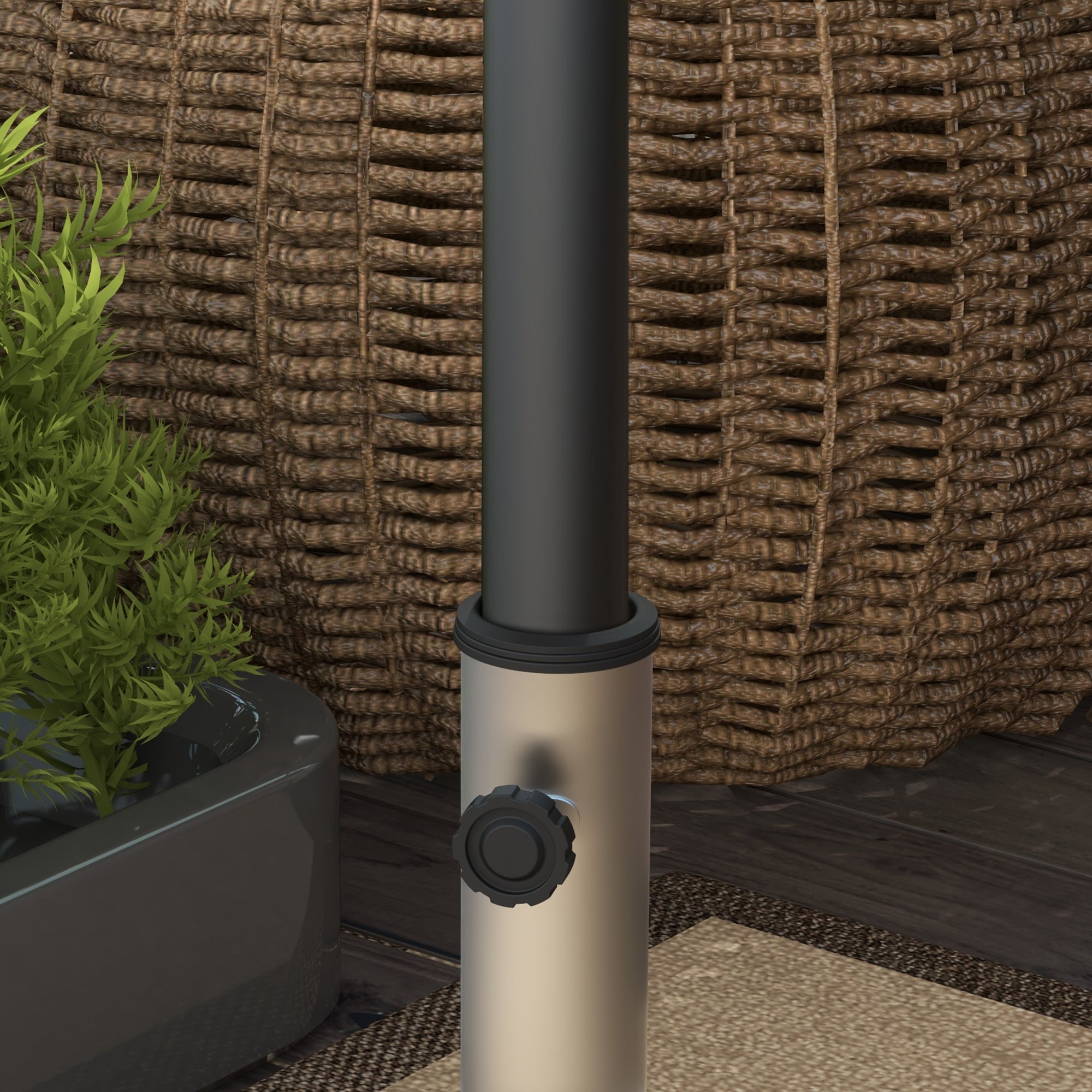 Granite Parasol Base, 28kg with Wheels, Pole Diameters 32/38/48mm, Grey