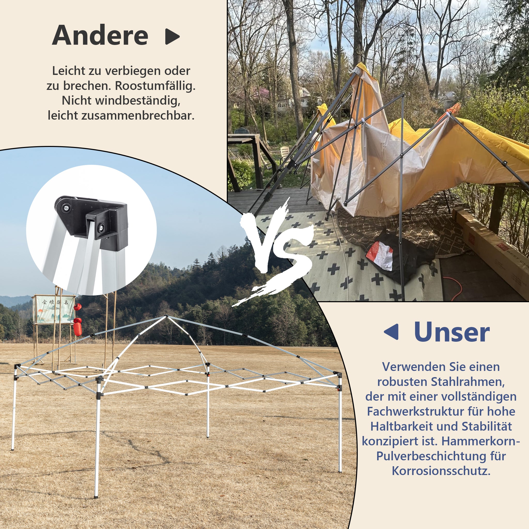 Pop-up Gazebo 3x3m Height-adjustable Folding Garden with Sandbags and Carrying Bag Black