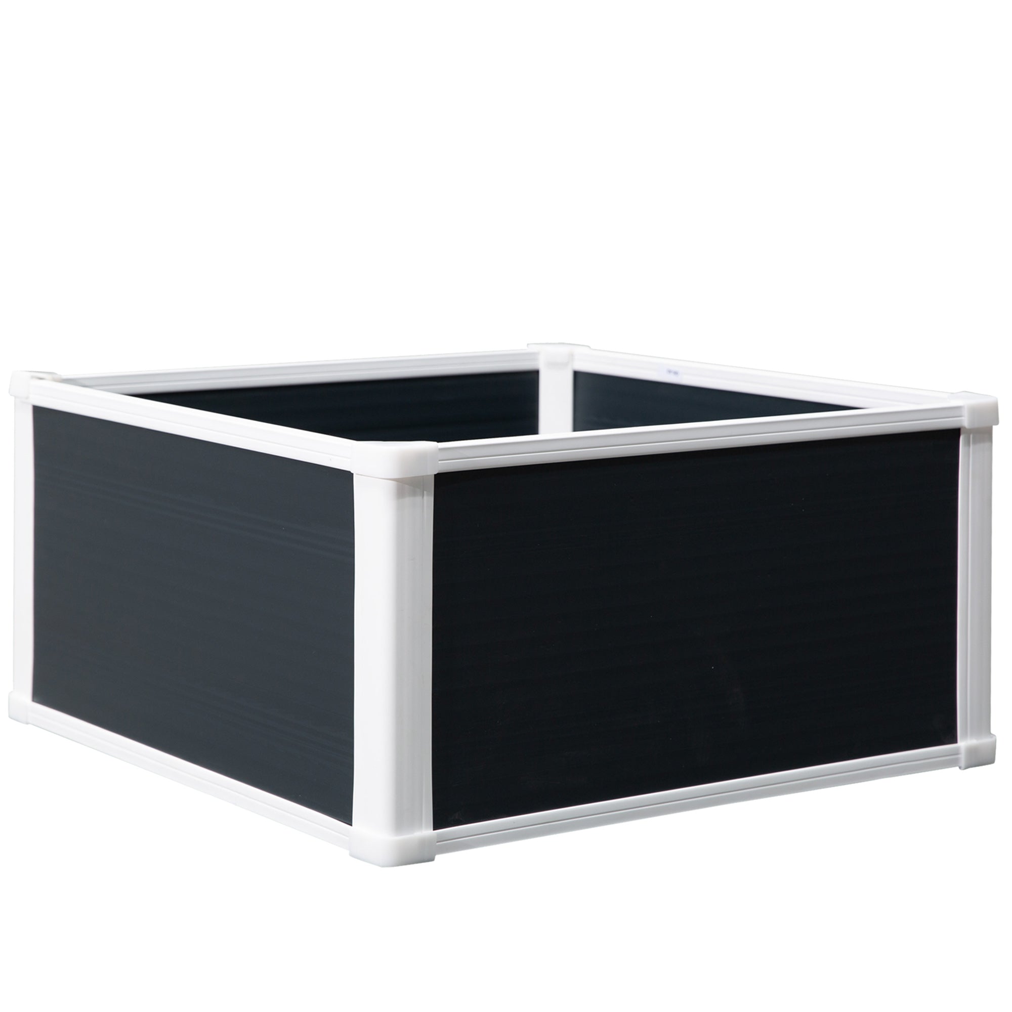 Raised Garden Bed Flower Box Planter 60x60x30cm Drainage Function Plastic Grey