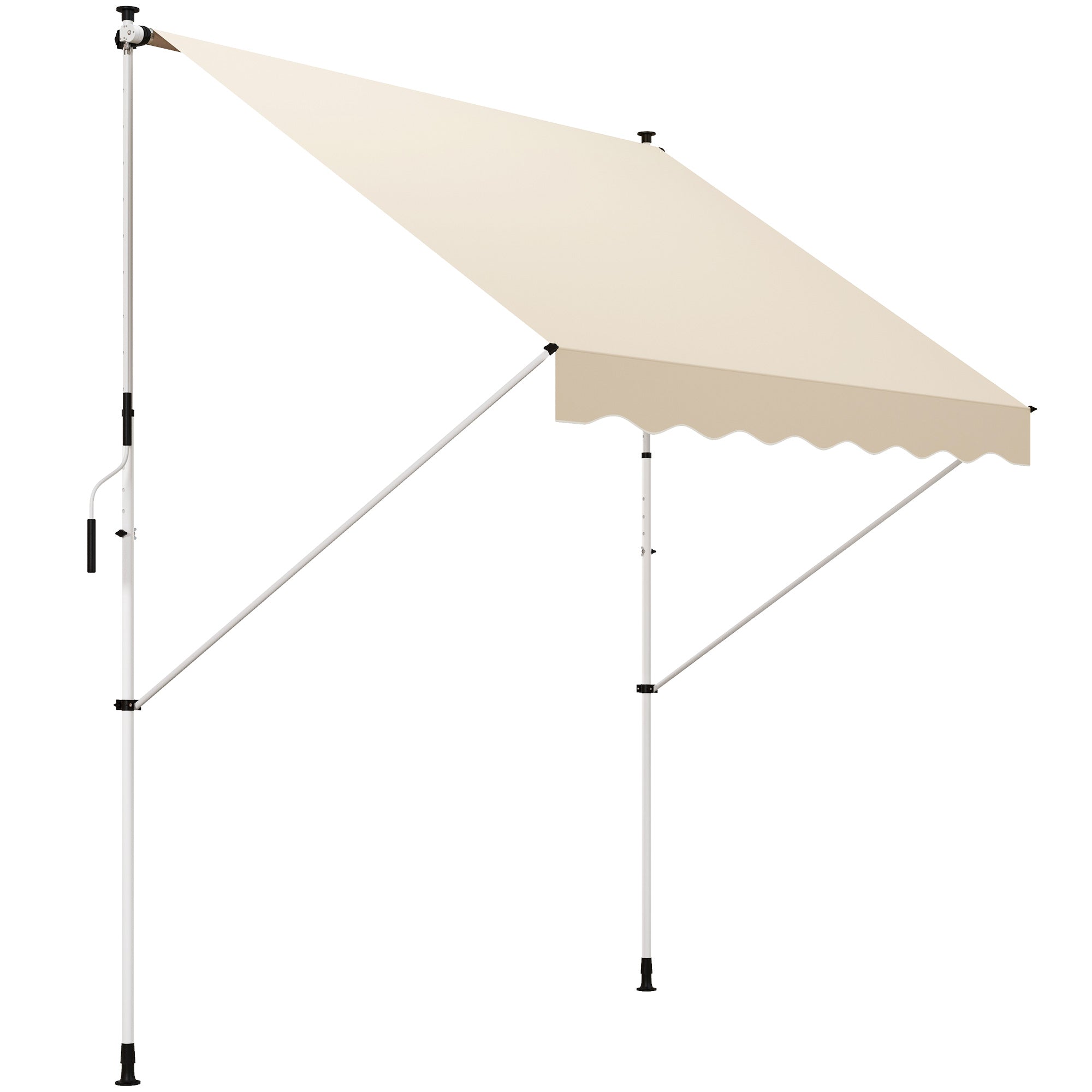 Adjustable Outdoor Awning, 3x1.5m Aluminium Frame, Beige