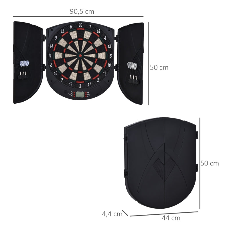 Electronic Dartboard, Voice LED Display, 26 Games, Black