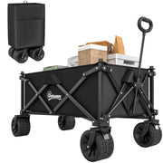 Folding Garden Trolley Outdoor Wagon Cart 120KG Capacity, Black