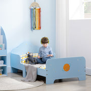 Space Themed Toddler Bed with Safety Rails Kids Furniture - Blue