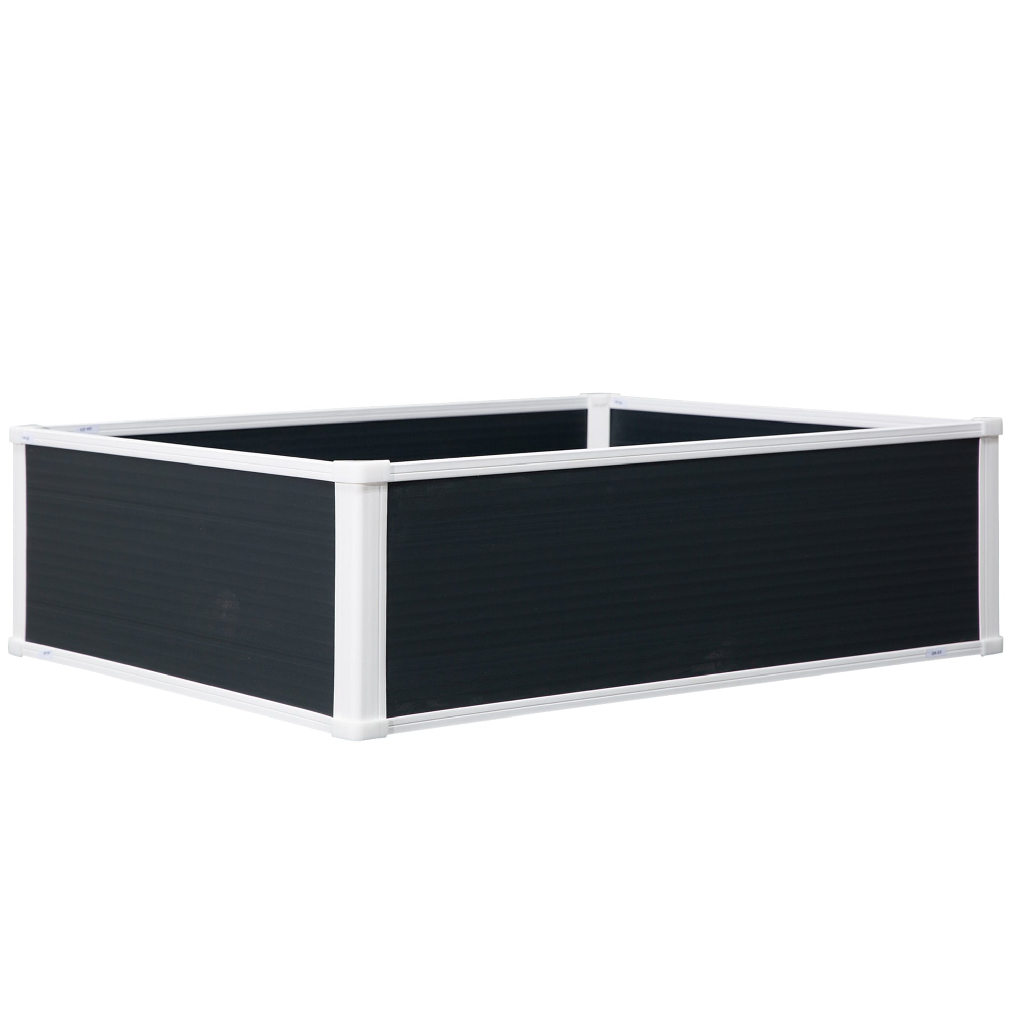 Raised Bed, Flower Box Planter with Drainage, Plastic Gray