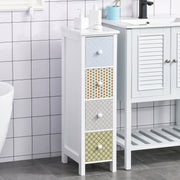 Chest of Drawers 4 Drawer Storage Cabinet for Bedroom Bathroom, MDF