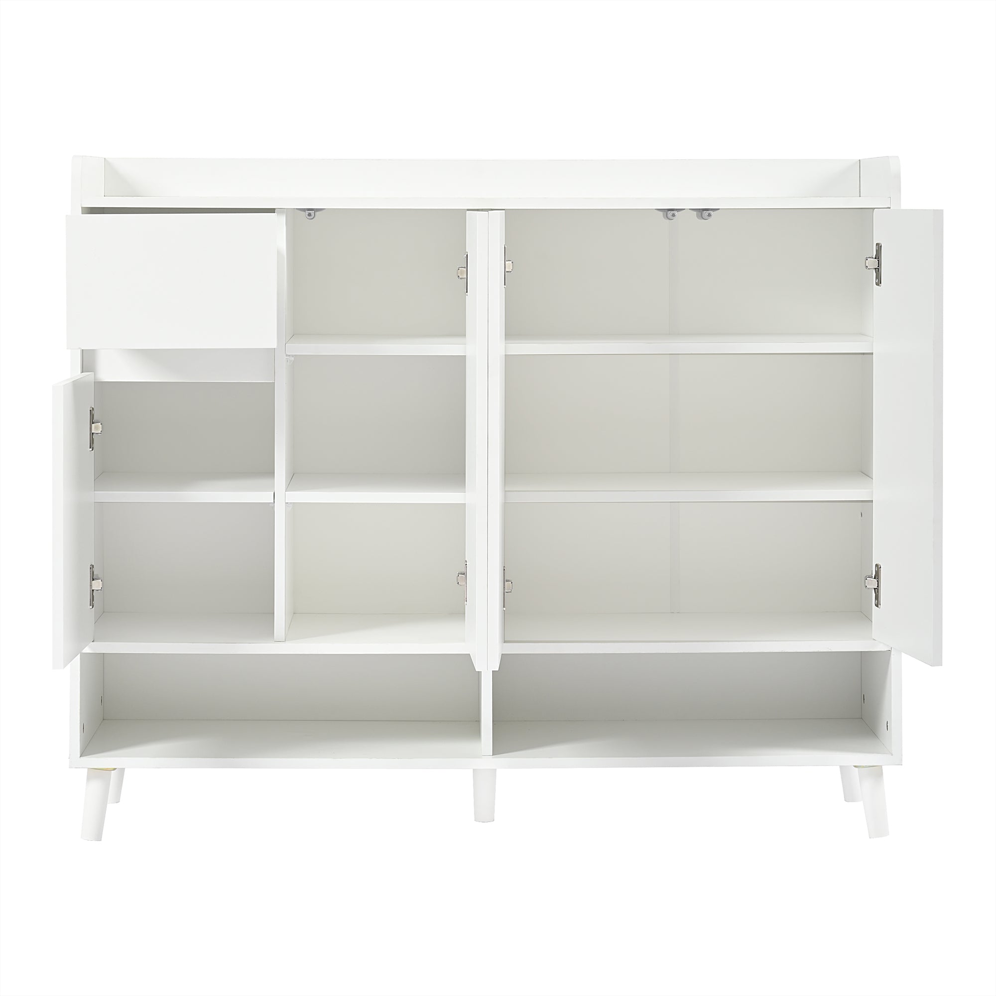 Modern Sideboard Chest of Drawers Shoe Cabinet with Large Storage, Adjustable Shelf, White