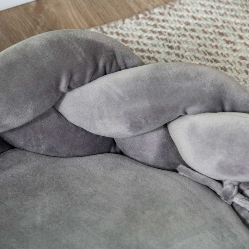 Pet Bed with Cushion, Washable, Grey