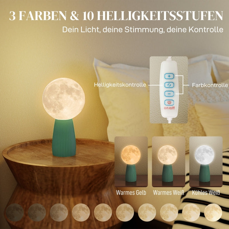 Planetary Table Lamp Set, 3 Colors USB Plastic, White