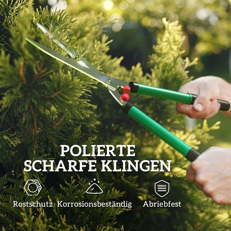 Garden Shears Set 2-piece, 40cm Pruning Shears and 51cm Hedge Shears, Metal Blades