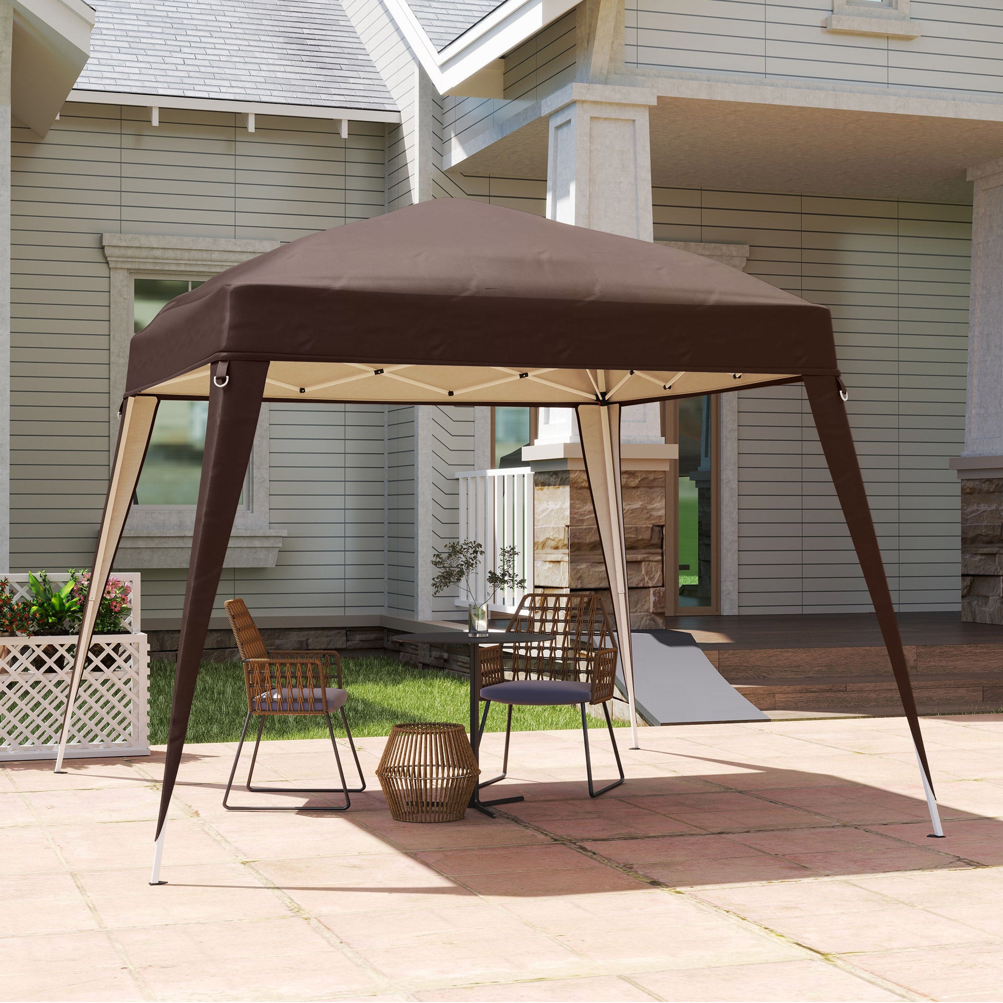 Gazebo Replacement Roof 3x3m, Water-Repellent, Stable, Coffee