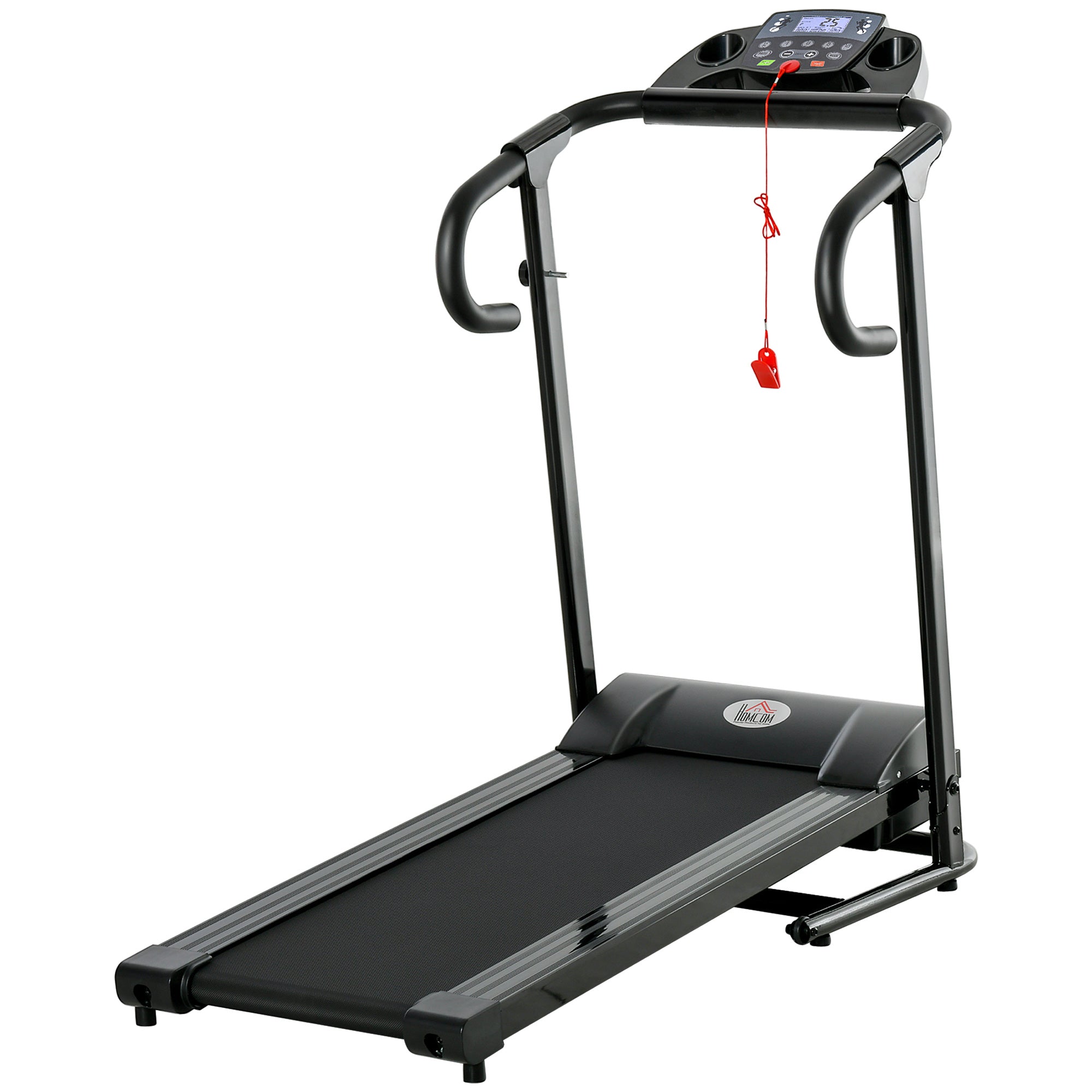 Electric Folding Treadmill, 500W LCD Display, Black