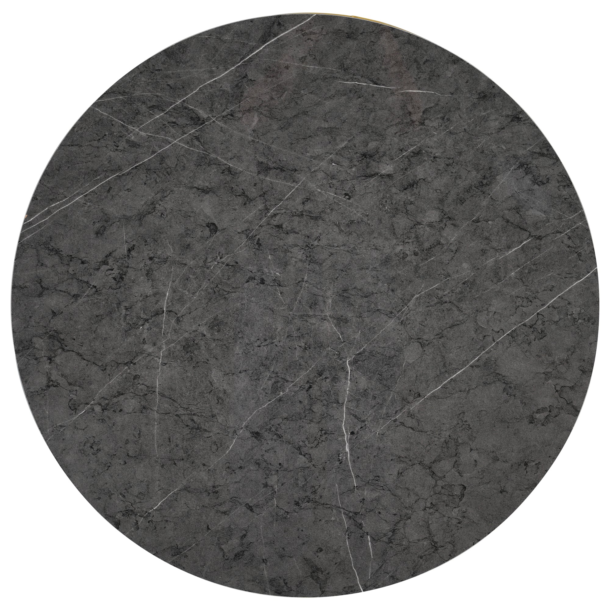 Nesting Coffee Table Set Modern Round Set of 2 Marble Veneer - Gold Frame