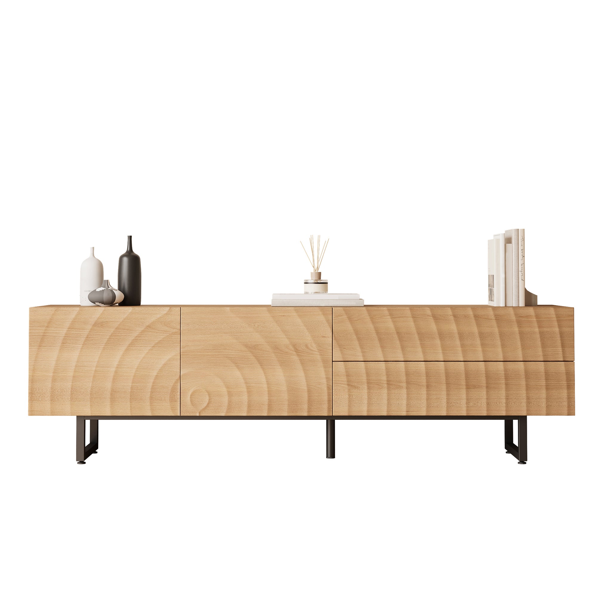 Low TV Cabinet Modern 180cm with Unique 3D Texture