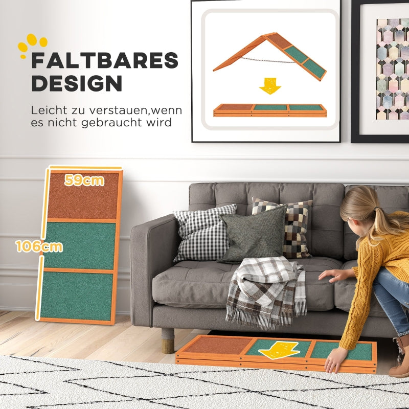 Agility Dog Ramp, Foldable, Adjustable Height, Non-Slip, Fir Wood