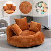 Lazy Sofa High Back Bean Bag Chair Couch, Durable Comfort Indoor/Outdoor, Orange Chenille